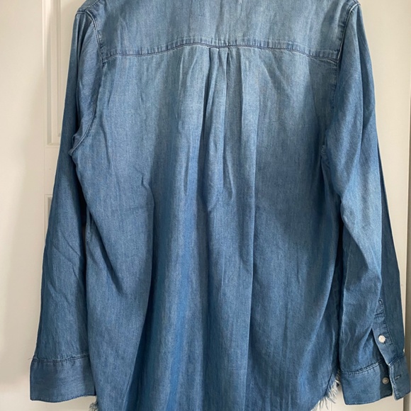 Pistola Medium Blue Lightweight Chambray Denim Blouse Small - Picture 4 of 4